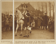 872344 Afbeelding van Sinterklaas te paard tijdens zijn 'blijde inkomste' te Utrecht.